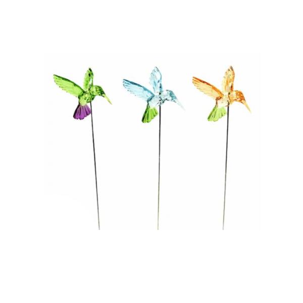 Acrylic Crystal Hummingbird Stakes  |   Fairy Garden Fairy Garden Fairy Garden