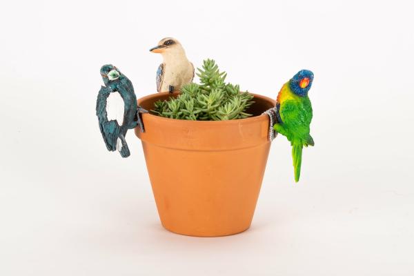 Aussie Bird Pot Sitter  |   Pot Sitters Animal Garden Ornaments Animal Garden Ornaments