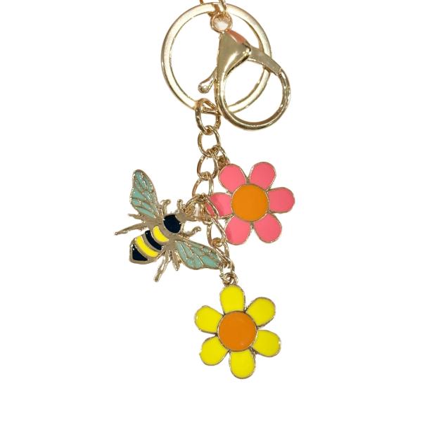 Bee And Flowers Keyring  |   Accessories Accessories Accessories