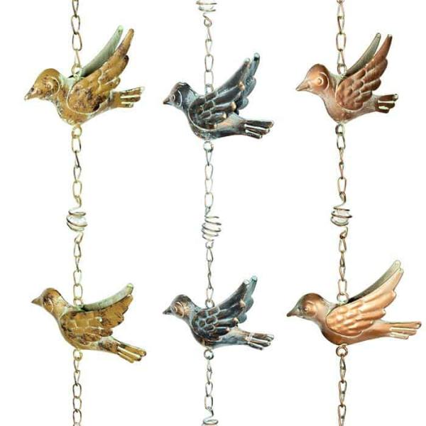 Birds On Chain  |   Wind Chimes Garden Decor Blue