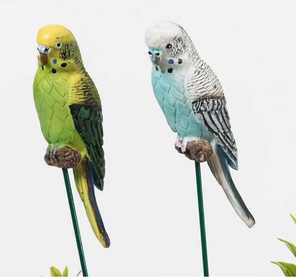 Budgies On Stick  |   Animal Garden Stakes Animal Garden Ornaments Animal Garden Ornaments