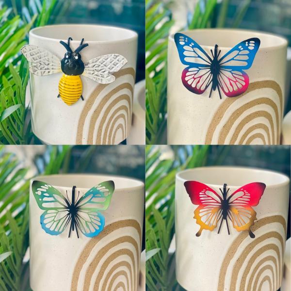 Butterfly And Bee Pot Sitters  |   Pot Sitters Animal Garden Ornaments Animal Garden Ornaments