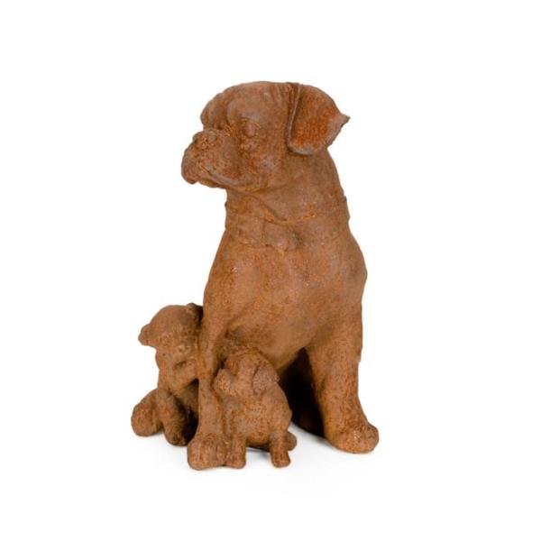 Cast Iron Dog With Puppies  |   Garden Wind In The Willows Figurines Figurines Garden Wind In The Willows Figurines