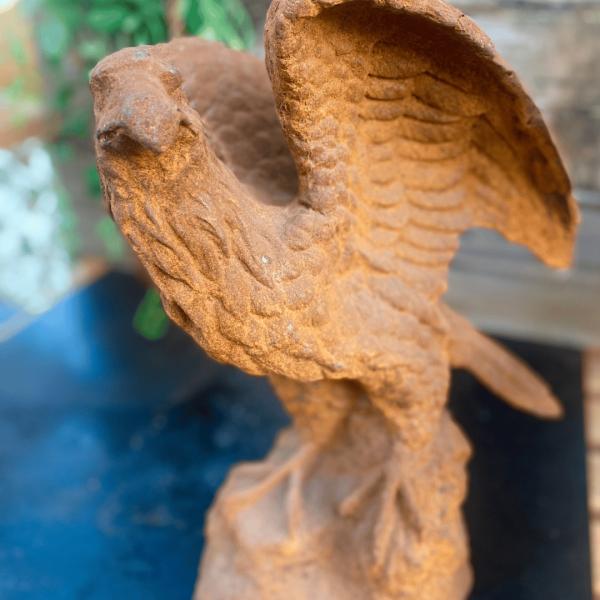 Cast Iron Hawk  |   Cast Iron Garden Figurines Figurines Cast Iron Garden Figurines