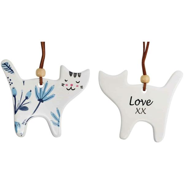 Cat Gift Tag – Blue Floral  |   Candles & Gifts Homewares Candles & Gifts