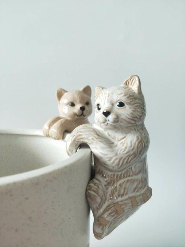 Cat Pot Hanger – White  |   Pot Sitters Ornaments & Indoors Pot Sitters