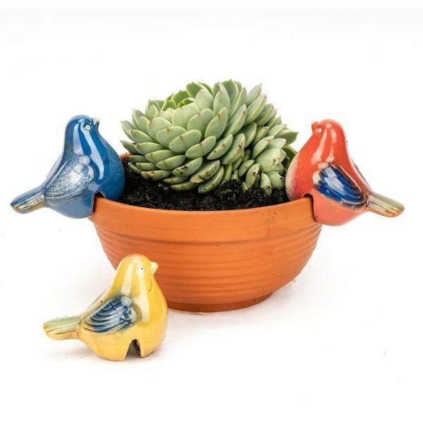 Ceramic Bird Pot Sitters  |   Pot Sitters Animal Garden Ornaments Animal Garden Ornaments