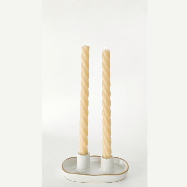 Ceramic Double Candle Holder  |   Ceramic Homeware Candles & Gifts Candles & Gifts