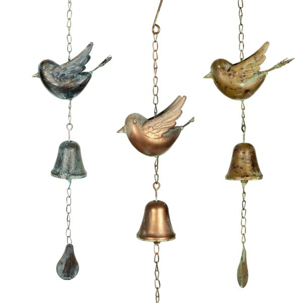 Chain Bird With Bell – Asst  |   Wind Chimes Garden Decor Blue