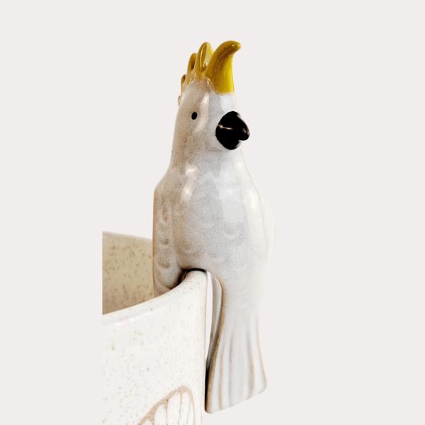 Cockatoo Pot Hanger  |   Pot Sitters Ornaments & Indoors Pot Sitters