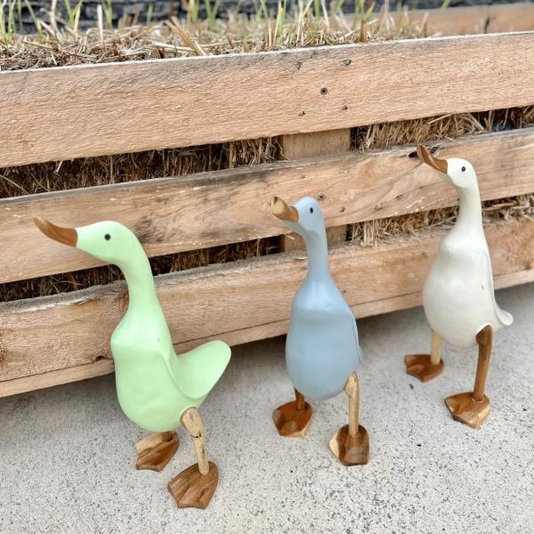 Coloured Bamboo Duck  |   Duck & Chicken Garden Ornaments Duck & Chicken Garden Ornaments Blue Grey