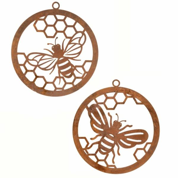 Corten Ring – Bee  |   Rusted Hanging Ornaments & Indoors Rusted Hanging