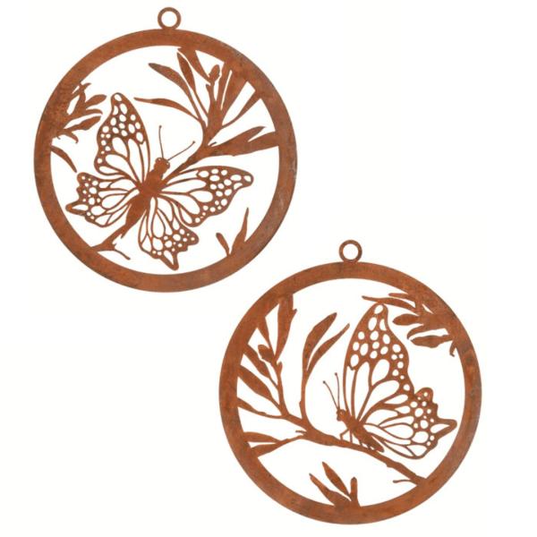 Corten Ring – Butterfly  |   Rustic Outdoor Wall Art Garden Art Outdoor Wall Art