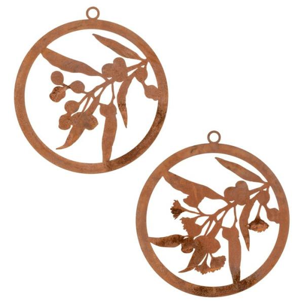 Corten Ring – Gum Leaves  |   Rusted Hanging Ornaments & Indoors Rusted Hanging