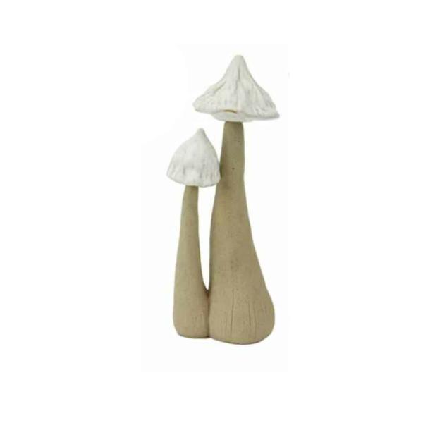 Double Standing Mushroom – White Wash  |   Ceramic Garden Ornaments Ceramic Garden Ornaments Ceramic Garden Ornaments