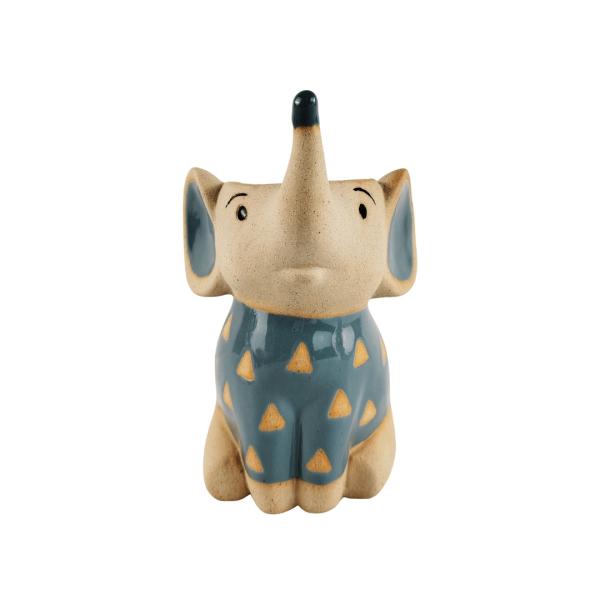 Elephant Planter – Blue & Sand  |   Animal Planters Animal Planters Animal Planters