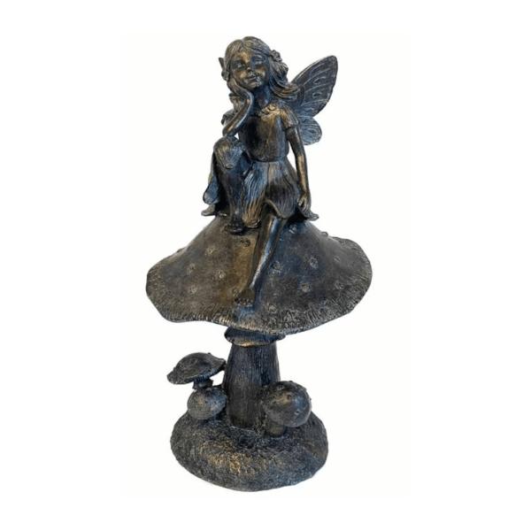 Fairy Sitting On Mushroom  |   Garden Angel & Fairy Figurines Figurines Garden Angel & Fairy Figurines