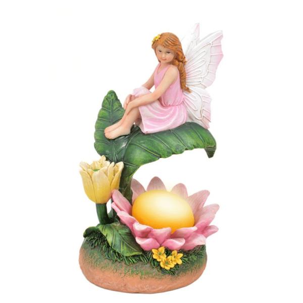 Fairy With Solar Flower  |   Garden Angel & Fairy Figurines Figurines Garden Angel & Fairy Figurines