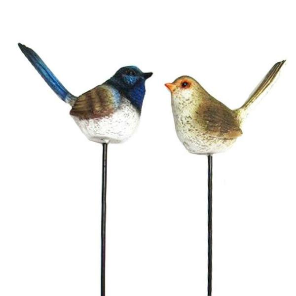 Fairy Wren Birds On Stick  |   Animal Garden Ornaments Animal Garden Ornaments Animal Garden Ornaments