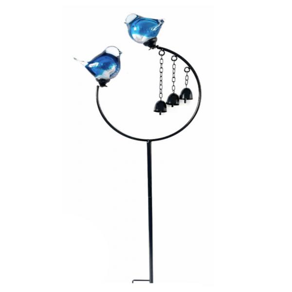 Glass Birds On Stake Windchime  |   Wind Chimes Garden Decor Wind Chimes