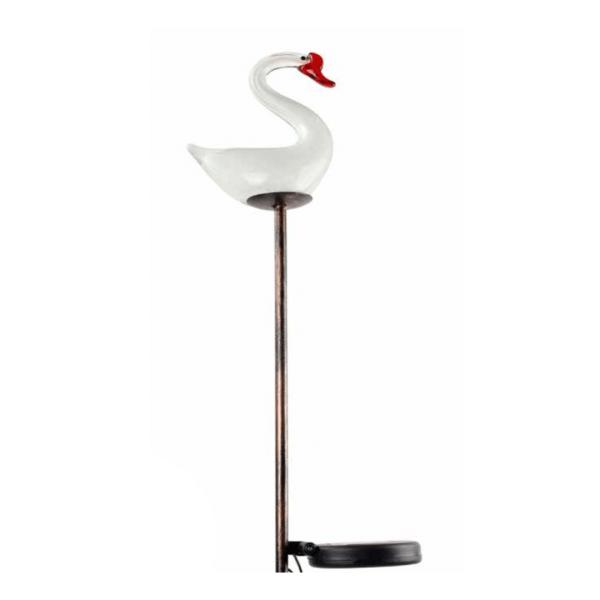 Glass Solar Swan Stake  |   Duck & Chicken Garden Ornaments Animal Garden Stakes Animal Garden Stakes