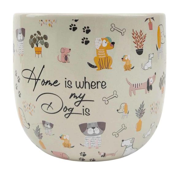 Home Is Where My Dog Is – Planter 16Cm  |   Dog & Cat Pots Ceramic Pots & Planters Ceramic Pots & Planters