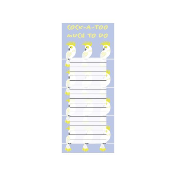 Jotter Notepad – Cockatoo Much To Do  |   Candles & Gifts Candles & Gifts Candles & Gifts