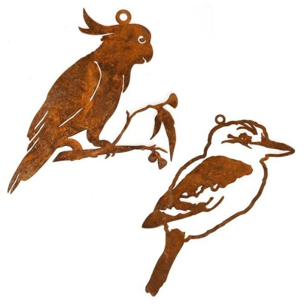 Kookaburra / Cockatoo Silhouette  |   Rusted Animal Ornaments Ornaments & Indoors Rusted Animal Ornaments