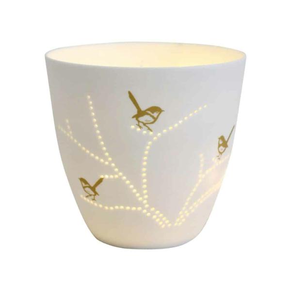 Porcelain Cup Tealight Holder – Birds  |   Candles & Gifts Candles & Gifts Candles & Gifts