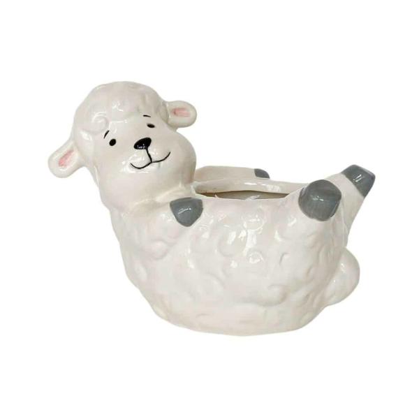 Reclining Sheep Planter  |   Ceramic Pots & Planters Animal Planters Animal Planters