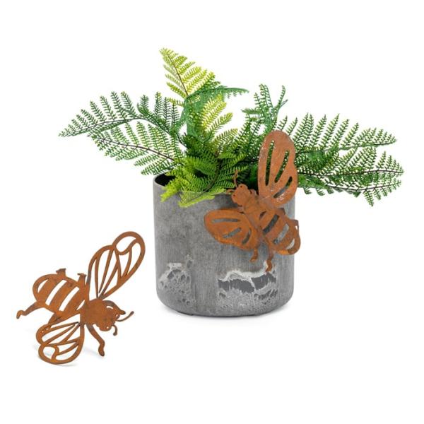 Rust Pot Hanger – Bee  |   Insect Garden Ornaments Insect Garden Ornaments Insect Garden Ornaments