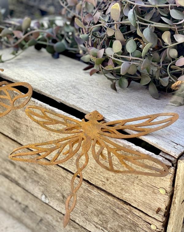 Rust Pot Hanger – Dragonfly (Large)  |   Pot Sitters Ornaments & Indoors Pot Sitters