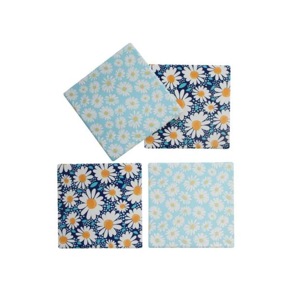 S/4 Coasters – Daisy  |   Tableware Ceramic Homeware Ceramic Homeware