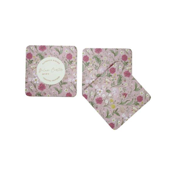 S/4 Coasters – Pink Floral  |   Tableware Homewares Tableware