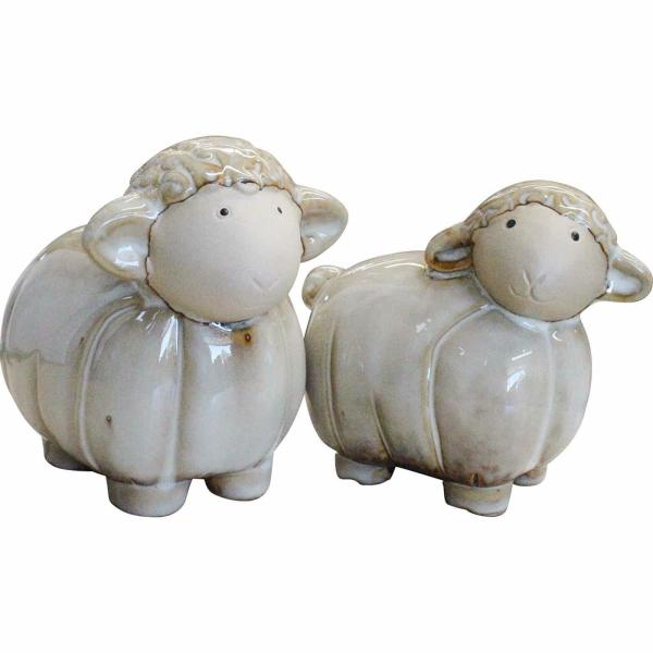 Set Of 2 Ceramic Sheep Ornaments  |   Animal Garden Ornaments Animal Garden Ornaments Animal Garden Ornaments