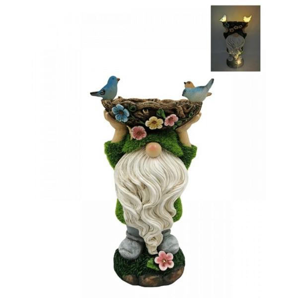 Solar Gnome Bird Feeder  |   Outdoor Decor Garden Decor Outdoor Decor