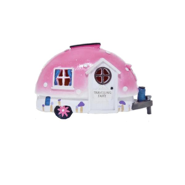 Solar Travelling Fairy Caravan – Pink  |   Fairy Garden Fairy Garden Fairy Garden