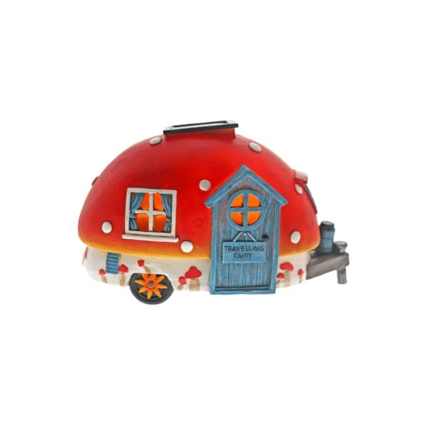 Solar Travelling Fairy Caravan – Red  |   Fairy Garden Fairy Garden Fairy Garden