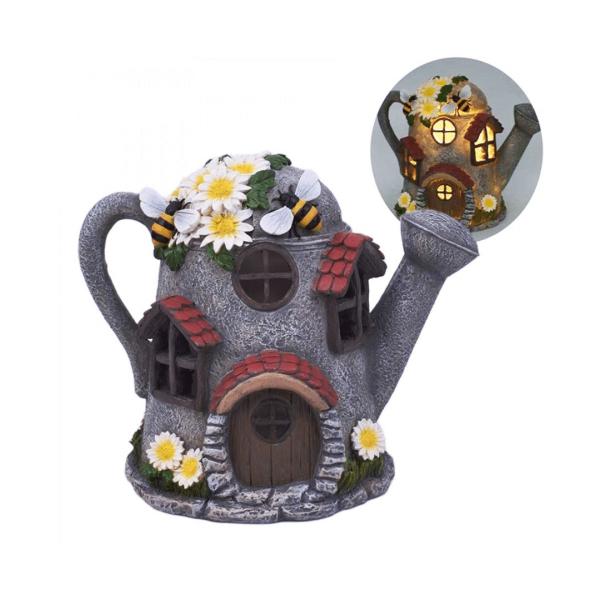 Solar Watering Can Fairy House  |   Garden Angel & Fairy Figurines Figurines Garden Angel & Fairy Figurines