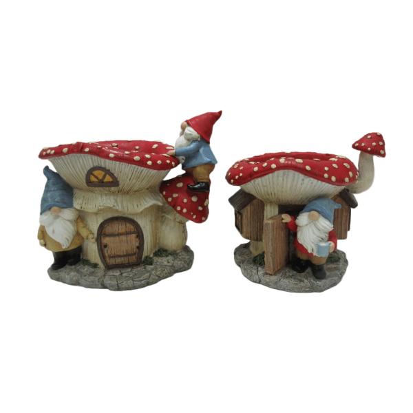 Toadstool W Gnome Pot  |   Garden Angel & Fairy Figurines Figurines Garden Angel & Fairy Figurines