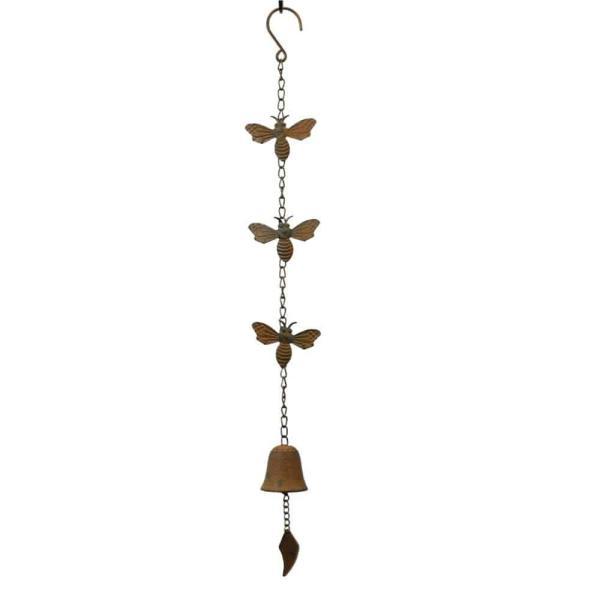 Triple Bee Chain With Bell  |   Wind Chimes Garden Decor Wind Chimes