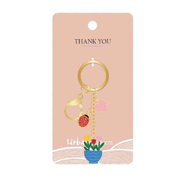 Tulips & Ladybug Keyring  |   Accessories Accessories Accessories