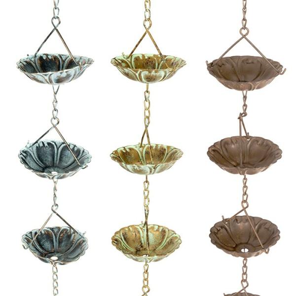 Waterlily Rainchain  |   Rain Chains Garden Decor Blue