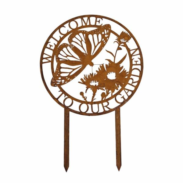 Welcome To Our Garden Butterfly Stake  |   Garden Signs & Labels Garden Decor Garden Signs & Labels