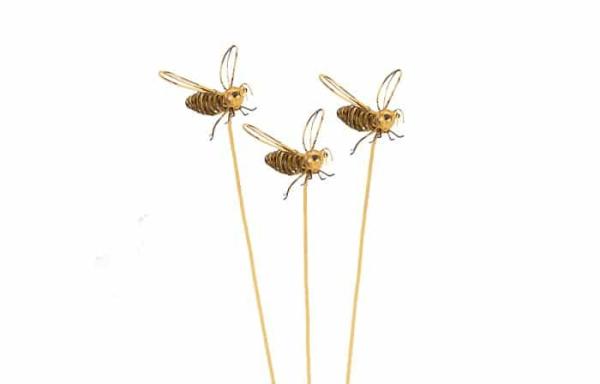 Wire Bee On Stick (Medium)  |   Insect Garden Ornaments Animal Garden Stakes Animal Garden Stakes