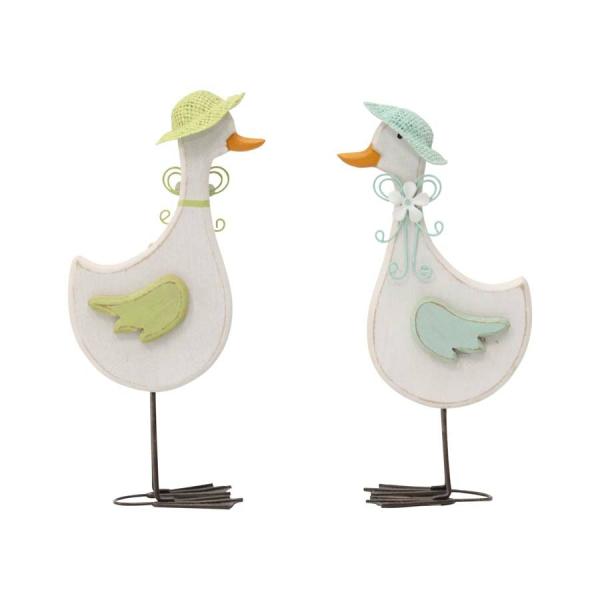 Wooden Duck With Sunhat  |   Duck & Chicken Garden Ornaments Duck & Chicken Garden Ornaments Blue