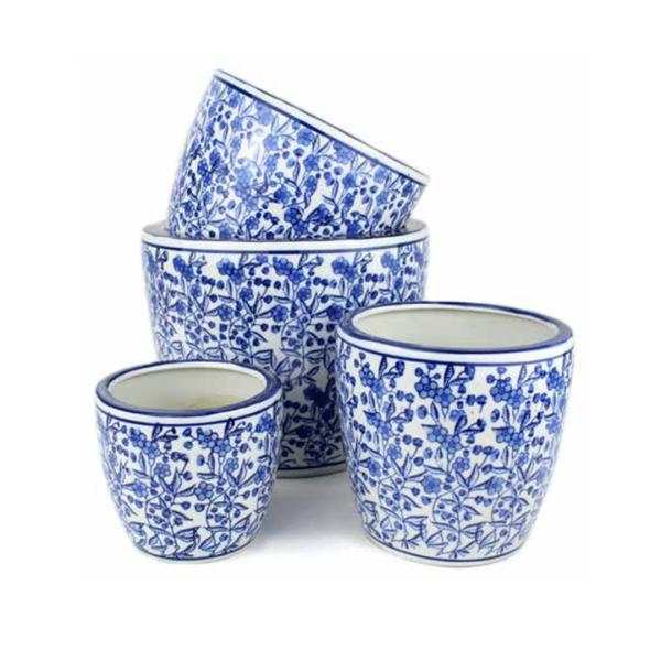 Blue & White Spring Time Pot  |   Classic Garden Pots Classic Garden Pots Classic Garden Pots