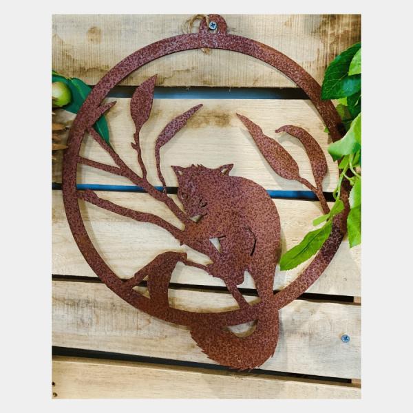 Brushtail Possum In Ring  |   Rusted Animal Ornaments Ornaments & Indoors Rusted Animal Ornaments