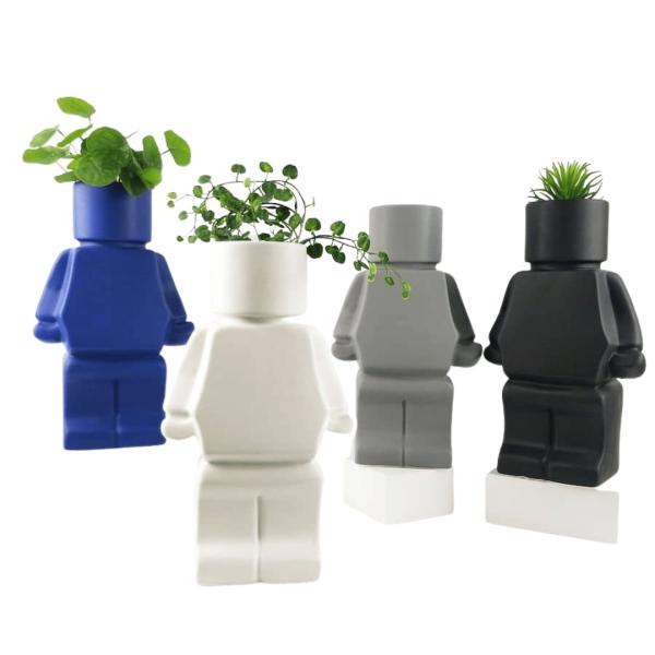 Large Block Man Planter  |   Ceramic Pots & Planters Ceramic Pots & Planters Black