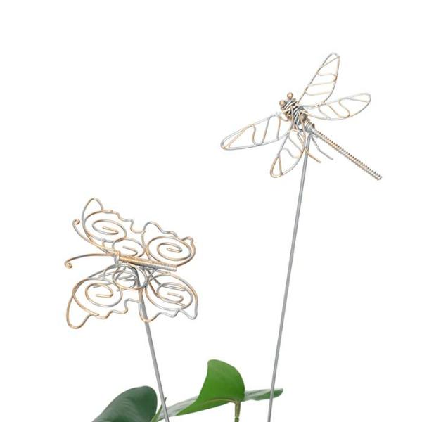 Silver Wire Butterfly / Dragonfly Stick  |   Insect Garden Ornaments Insect Garden Ornaments Insect Garden Ornaments